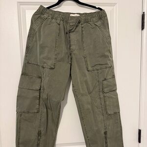 OLIVE GREEN Abercrombie Pull On Wide leg Cargo Pants
